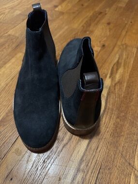 Ted Baker Men's navy Suede Chelsea Boots - Classic Pull-On Dress Boot